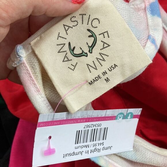 Fantastic Fawn Jump Right In Sleeveless Jogger SweatJumpsuit-Tie dye-Multicolor - Picture 11 of 12